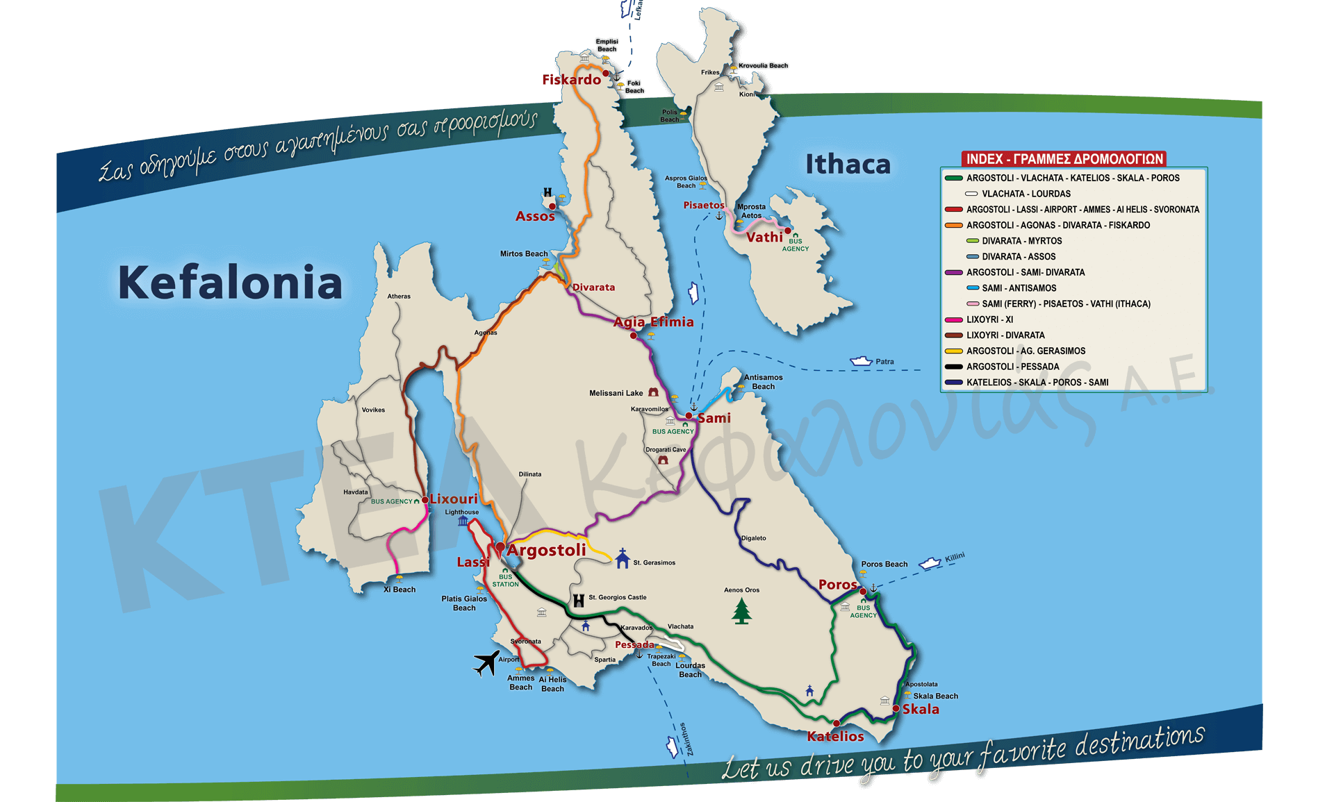 Kefalonia Beach Map